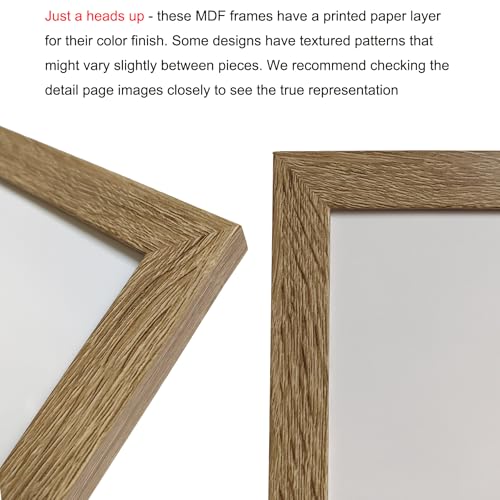 Image of LUCKYLIFE 16x20 Frames for Wall, Display Pictures 11x14 with Mat or 16x20 without Mat, Pack of 2, Natural Woodgrain