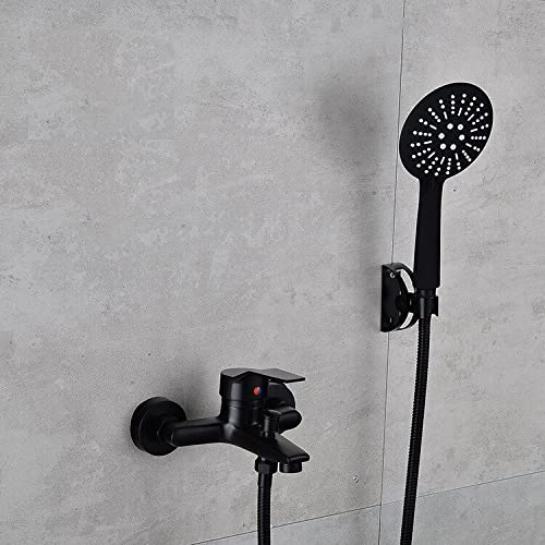 Robinet de baignoire noir cascade compact et ergonomique pour optimiser l'espace douche