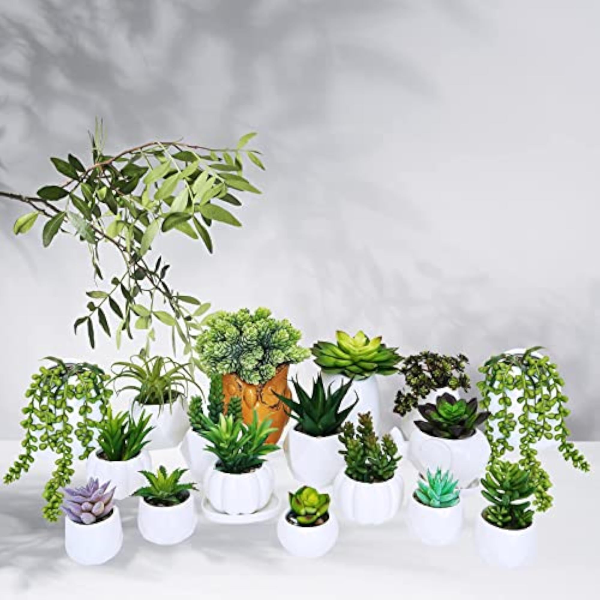 19 Pcs Assorted Artificial Succulents for Succulent Garden