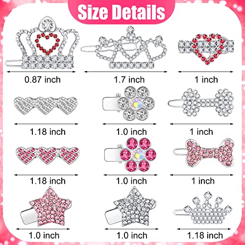 12 Pcs Crown Dog Accessories Crystal Rhinestone Girls Puppies Barrette Dog Tiara Dog Bows Girl Dog Hair Clips Pet Grooming Hair Accessories Hair Pins, 12 Styles #TOP1
