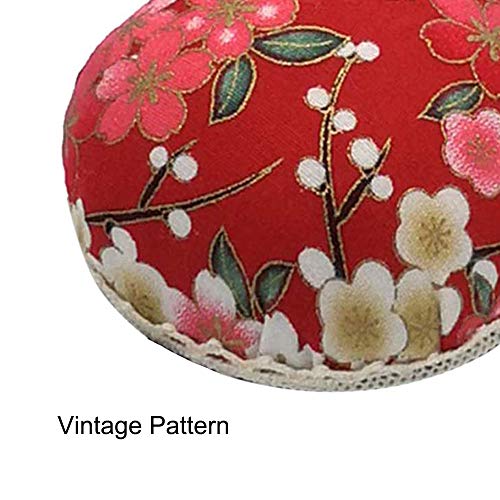 2 Packs Pin Cushion For Wrist Sewing Pincushion Pin Holder Vintage Printed Fabric Pincushions For Diy Handcraft Sewing Machine Home (Red) #TOP2