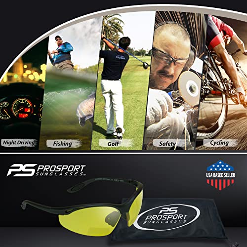 Prosport Safety Bifocal Glasses Yellow Lens +1.50 Z87 Semi Rimless Night Driving For Men And Women #TOP4