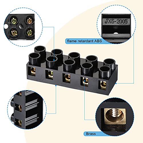 Bloque de terminales de tornillo de 5 posiciones para un cableado eléctrico estable 4
