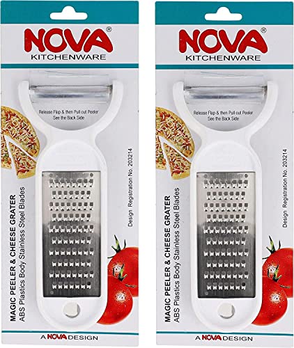 MAYANSHH NOVA Brand Y Shaped Multipurpose 2-in-1 Stainless Steel Vegetables and Fruit Peelers with Cheese, Garlic and Ginger Grater for Kitchen (White, 2PC) (B0CTMQ1V36) Amazon Price History, Amazon Price Tracker