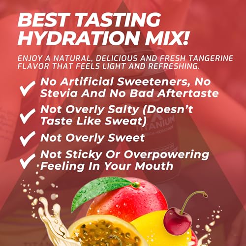 Image of TITANIUM POWER Hydration Drink Mix Packets (12 count) - Carbohydrate Powder & Electrolyte Mix - Sports Drink Powder for Crossfit, Gym Essentials - Endurance Drink - Gluten Free