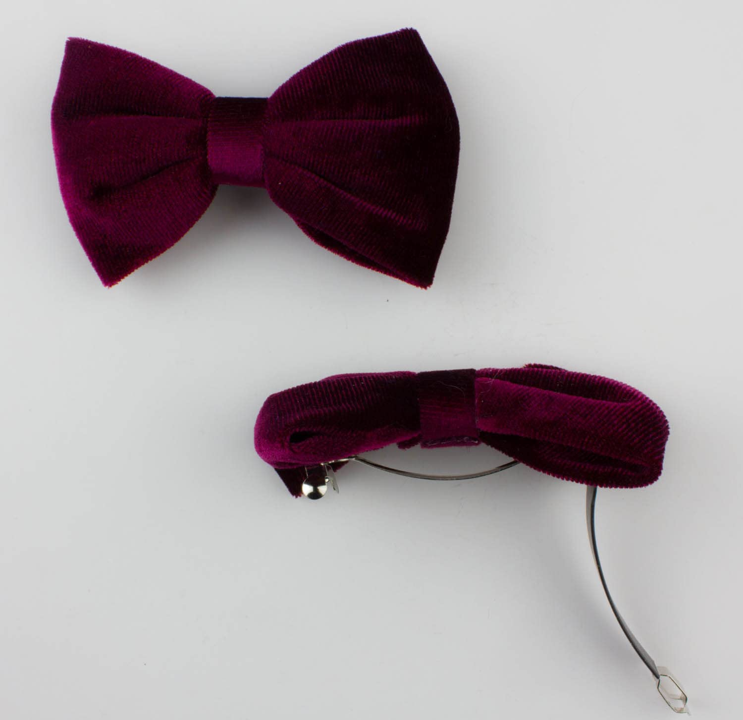 Mytoptrendz® 2 PCS Velvet Hair Bow Clip On French Style Automatic Barrette Clasp Hair Clip Girls Ladies Classic Hair Accessories((Burgundy 2 pcs) - Image 3