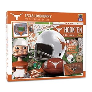 YouTheFan NCAA Texas Longhorns Retro Series Puzzle – 500 Pieces, Team Colors, Large