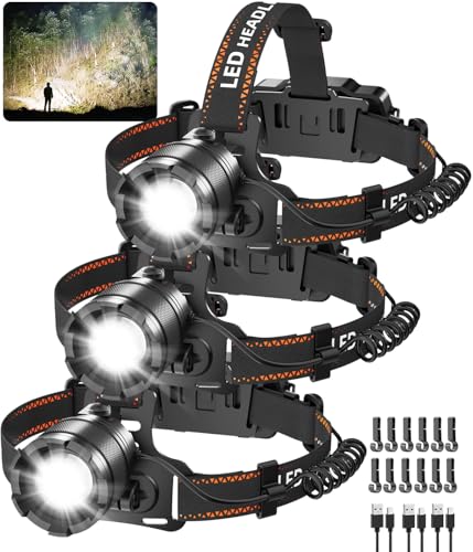 KYEKIO 3Pack Rechargeable Headlamps for Adults...