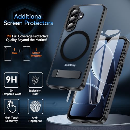 Image of OWKEY for Samsung Galaxy A17 5G Magnetic Case with Stand, Black