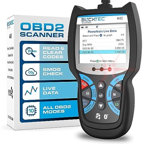 BLCKTEC 440 Bluetooth OBD2 Scanner Diagnostic Tool - Car Code Reader and Scanner for Car - Comes with Live Data - Battery/Charging System Test - Works for All OBD Compliant Cars 1996 & Newer Cover