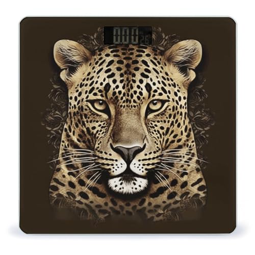 Balanza Digital de Baño con Diseño Leopardo 26x26 cm miniatura 1