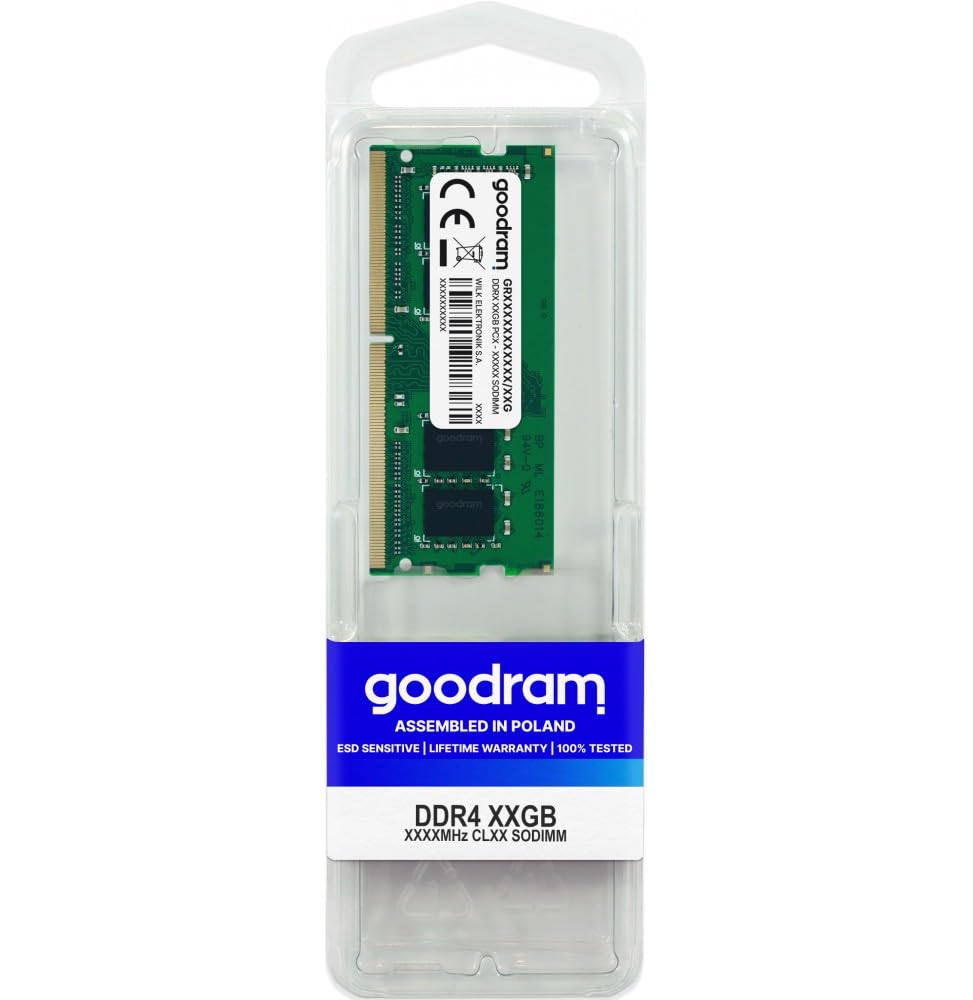 GoodRam MODULO Memoria RAM S-O DDR4 8GB PC2666 Retail, GR2666S464L19S/8G