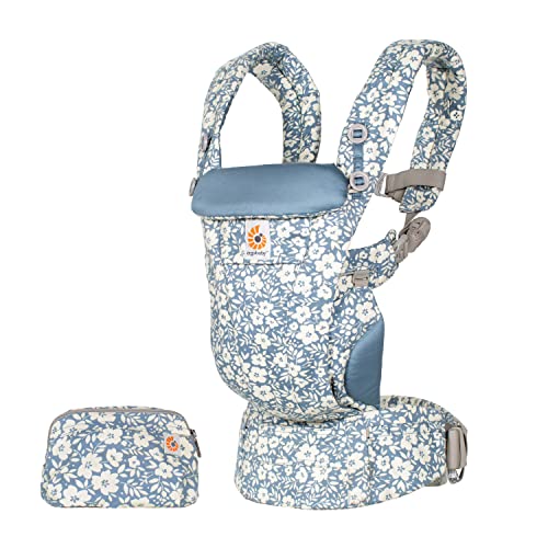 Image of Ergobaby All Carry Positions SoftTouch Cotton Baby Carrier with Enhanced Lumbar Support (7-45 Lb), Omni Dream, Winter Bloom