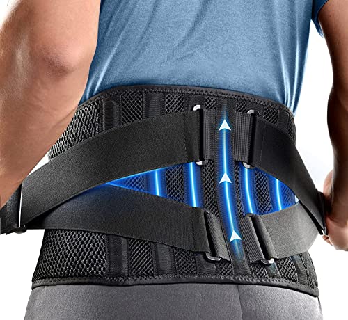 Fitness, Tools BIMOZY - Soporte lumbar para Hombres y Mujeres,Faja Lumbar Ajustable con 7 Placas para Aliviar el Dolor de Espalda y Proteger los Músculos de la Zona Lumbar y...