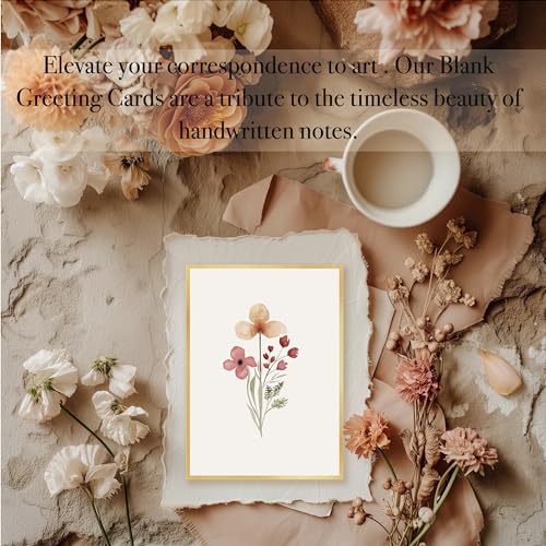 Slapaflife BLANK CARD FLOWER 01 Cards,Elegant Gold Foil Floral Design Blank Greeting Cards 4X6,20Pack -Blank Greeting Cards,Formal All Occasion Cards,Note Cards thumb #5