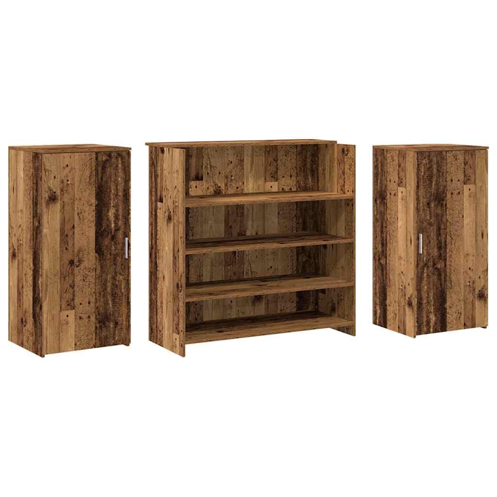 vidaXL Mostrador de recepción Madera Vieja 200x50x103,5 cm