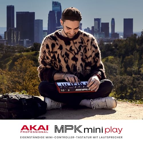 Akai Professional MPK Mini Play MK3 - MIDI Keyboard Controller mit Eingebautem Lautsprecher und Sounds, Dynamische Klaviatur, MPC Pads, Software und Native Instruments Sound Package