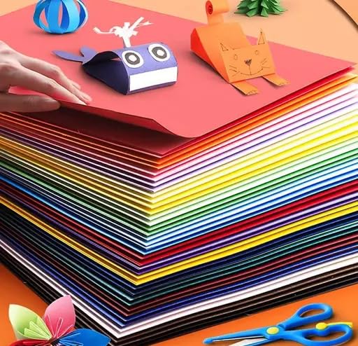 Image of A4 Color Paper Colour, 100 Sheets Pack for Art & Craft, Decoration Copy Printing Papers Sheet,Home, School, Office Stationery A4 Double Sided Colored Coloured Paper (Set of 1, Multicolor)