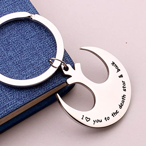 Star Wars I Love You to The Death Star and Back Necklace Keychain Rebel Jewelry Gift for Him2