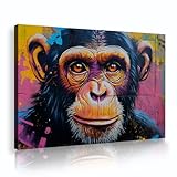 アーバンスタイルストリートグラフィティキャンバスウォールアートペインティングゴリラモンキーウォール装飾アートワークティーンベッドルームキッチンリビングホームデコレーション40x56cmインナーフレーム