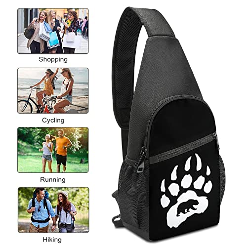 Bear Paw Crossbody Shoulder Bag Sling Backpack Travel Hiking Daypack Casual Chest Pack For Women Man One Size3