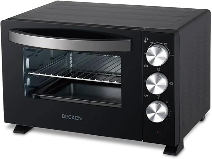 Becken - Horno Eléctrico de Sobremesa, Capacidad 30L, 1500W, Temporizador 60 Min, Negro