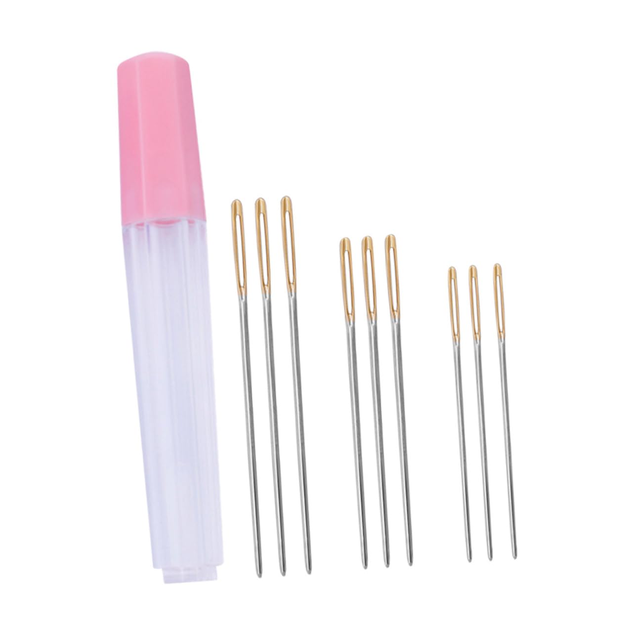 Operitacx Embroidery Needles Set Large Eye Golden Tail Needles for Cross Stitch Round Head