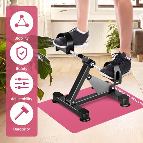 Image of Under Desk Elliptical Mat - Non-Slip Exercise Equipment for Peloton Bike, Small Exercise Mat for Desk Workout Equipment