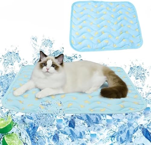 ペット用冷感シーツ 犬 猫 夏用 クールマット可愛い うさぎ 速乾 消臭 滑り止め 接触冷感 マット 冷感敷きパッド 丸洗い ペットマット 犬 猫 小動物 (50x40cm)