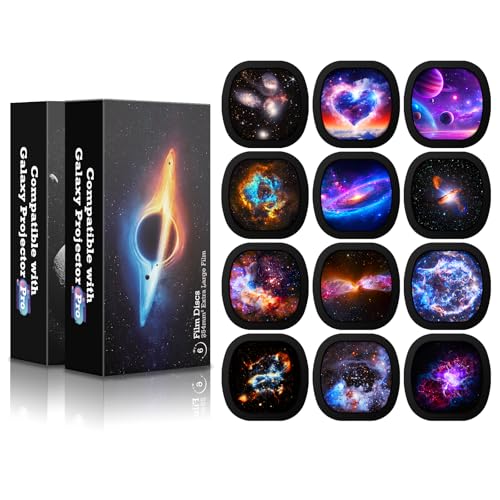 YunLone Galaxy Projector Disc - 12 Realistic Film Discs and Other Same Model Meteor and Galaxy Projector (SKE-TKQ01 & BL-DQY02 Pro) 5K Ultra HD Projector Slides - 12 Disc Set