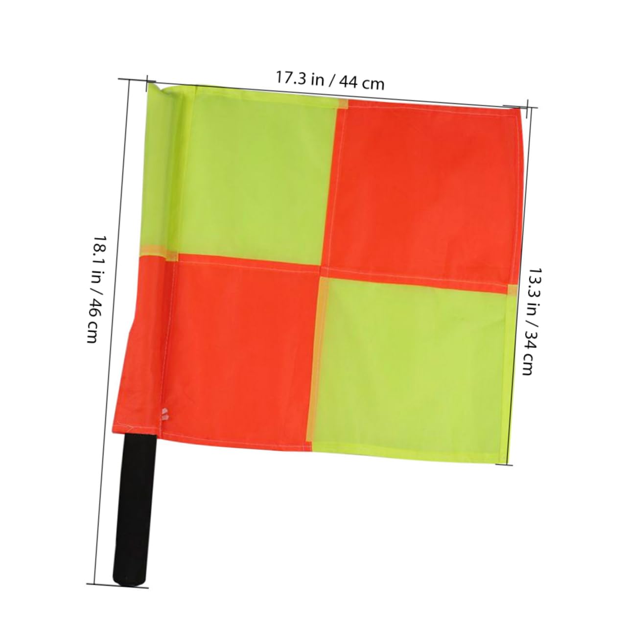 Yardwe 2pcs Referee Flag Set Checkered Match Prop Flag Waving Hand Signal for Outdoor Sports