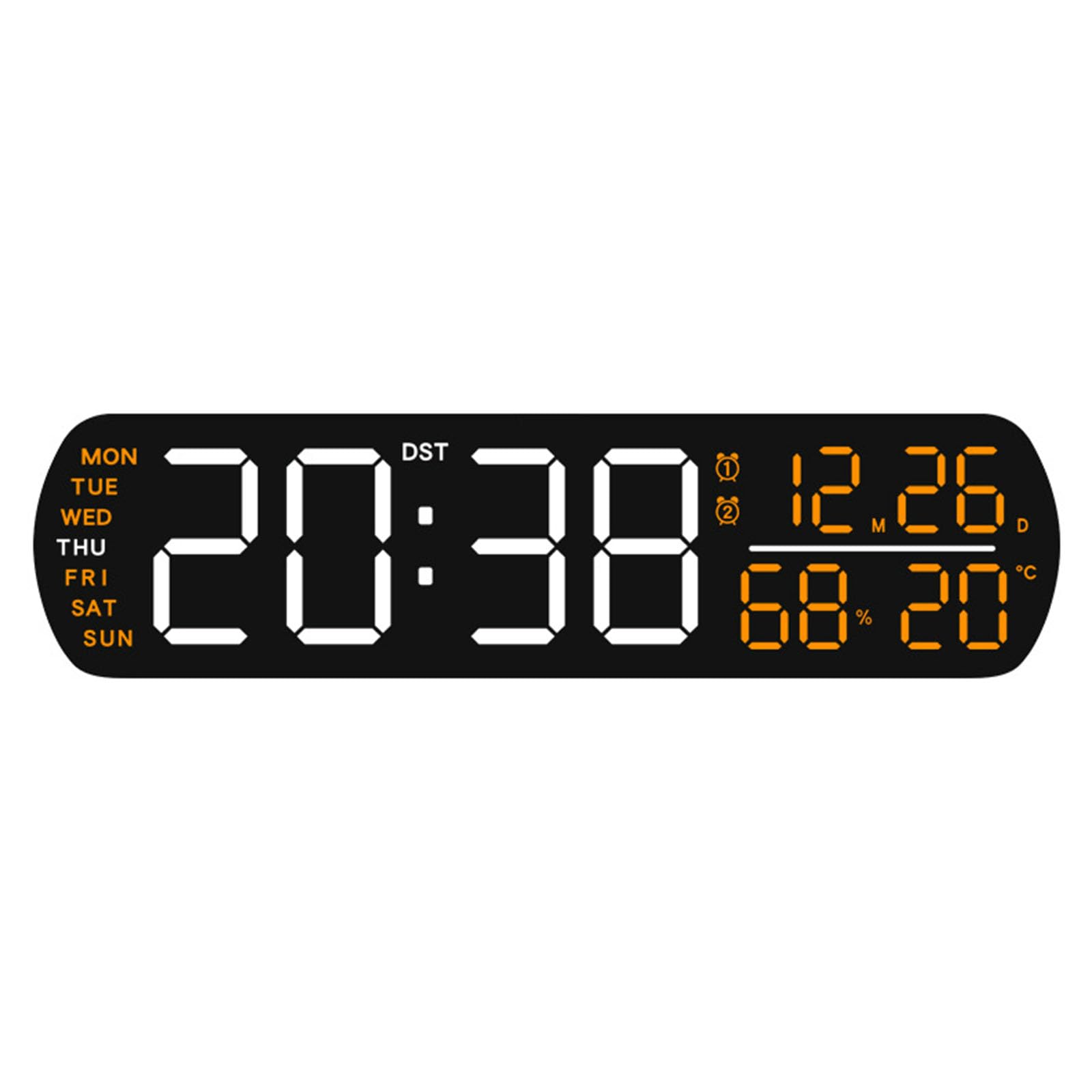 ZEPFJHE Digital Wall Clock, Digital LED Alarm Clocks with Date, Large Display Week, Temperature for Bedroom Table Clocks Desk Wall