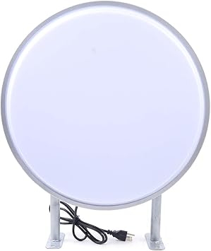 20/24in LED Light Box Double Sided Round Light Box, Waterproof Advertising Projecting Sign, Advertising Light Box, Outdoor Round Projecting Light Box Signs for Outdoor Retail Store Advertising 20in