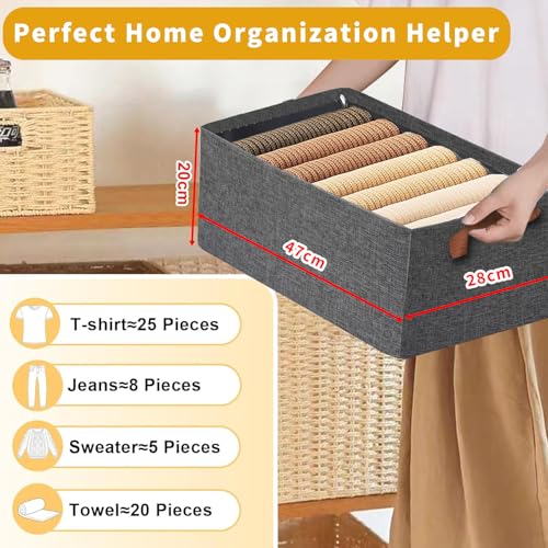 Image of CoolLeaf SB-G4 Wardrobe Organizer for Clothes with Metal Frame, Extra Large Clothes Organiser for Wardrobe, Durable 600D Oxford Fabric Cupboard Organizer for Clothes Pants Shirts Saree(27Ltr*4, Grey)
