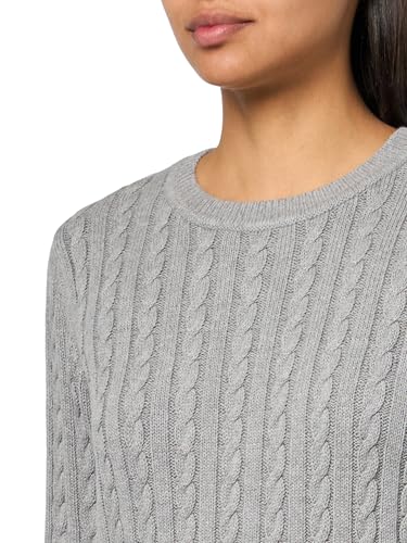 Image of Tommy Hilfiger Women's Cotton Crewneck Cable Sweater