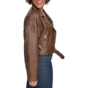 Levi's Women's Faux Leather Cropped Moto Jacket