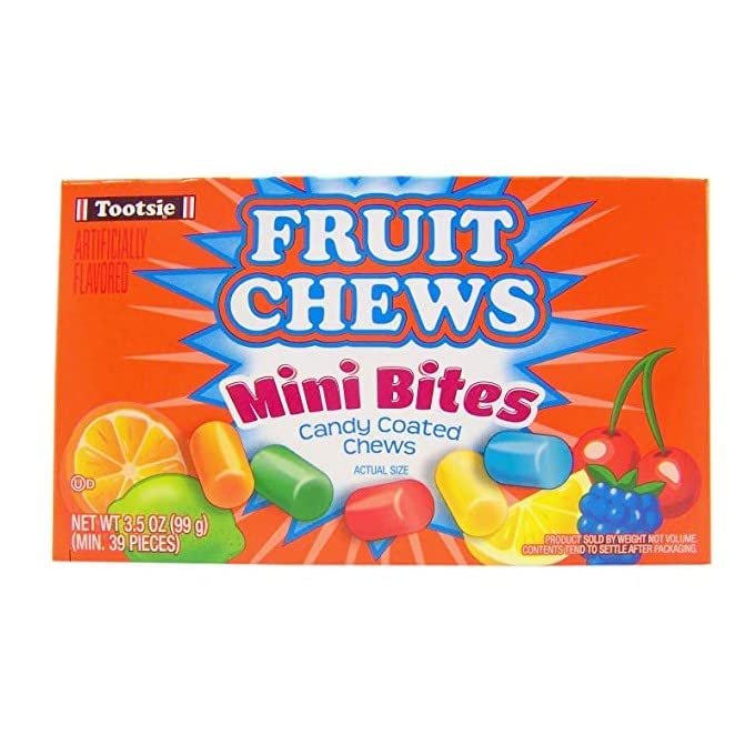 Miniatura 2 de Tootsie Fruit Chews Mini Bites - Caja de teatro de 3.5 onzas, caja de 12