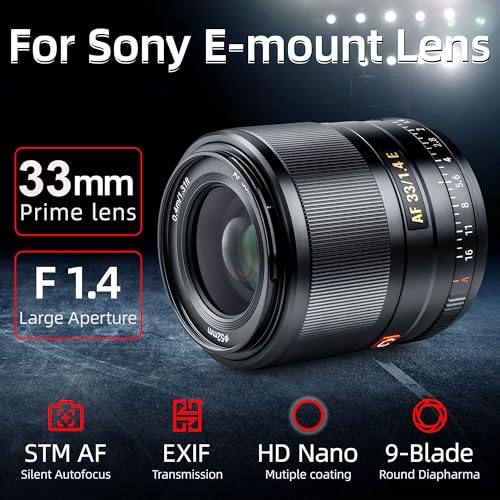 VILTROX 33mm F1.4 f/1.4 Auto Focus Prime LensCompatible with Sony E-Mount Camera A6500 A6300 A6000 A6400 A6100 A5100 A6600 A7 A7R A7C A7II A7RII A7SIII A7III A7RIII A7RIV A9 - Image 2