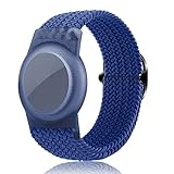 Yizhet Bracelet Compatible with Airtag, Adjustable Size for 14.9-23.9cm, Soft Nylon Wristband for Adults, Kids, Toddlers, Elderly (Blue)