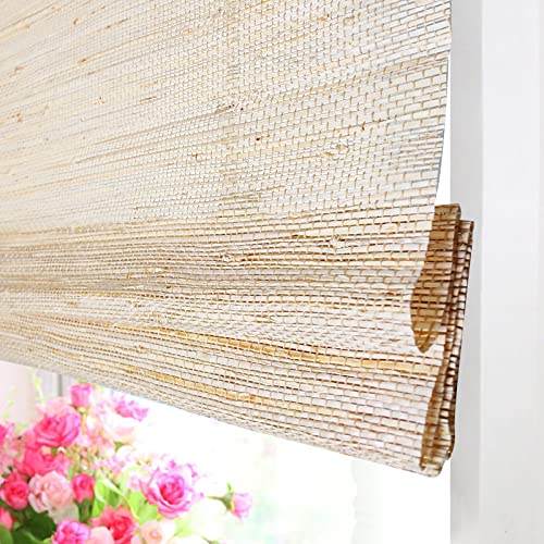 Cordless Nature Window Shades Blinds, 100% Linen Roman Shades, Pattern 10 - Image 4