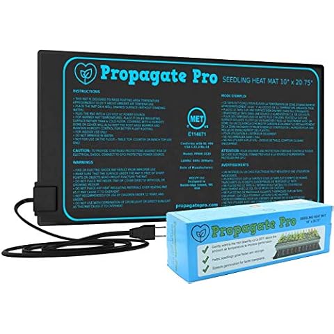Propagate Pro Seedling Heating Mat | Fits (1) Standard 1020 Tray | Germination Grow Heat Pad for Seed & Starter Plants Soil Warmer for Indoor Home Gardening (10x20 Single) Cover