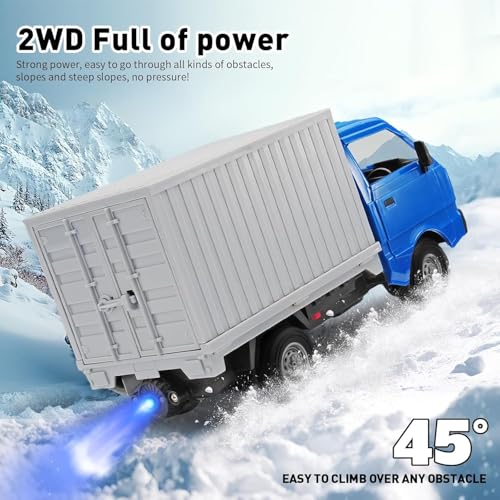 Image of RC Car 1 /16 RC Drift Car RTR Remote Control Racing Pickup Truck 2WD Truck Drift Crawler Off Road 2.4G with Spray Music and Light Vehicle Hobby Grade Toy Model for Kids and Adult (A-Blue)
