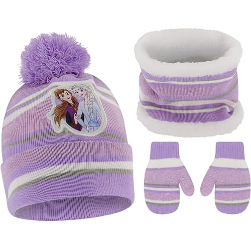 Disney Girls Toddler Winter Hat, Scarf And Mittens Set 2-4 Or Frozen Elsa & Anna Hat, Scarves And Kids Gloves Sets 4-7