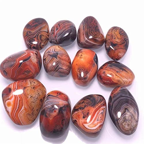 HOBKEY Cristal Naturel Brut 1PC Pierre Naturelle Sardonyx Bande Agate Pierre Madagascar Pierre précieuse Brute spécimen Collection Cadeau décoration d'intérieur (Color : One Size, Size : 4-6cm)