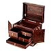 Inconnu Retro Chinois Handcrafted en Bois Boîte à Bijoux avec 4 Diapositives Out Bijoux Tiroirs Magnifique Poitrine avec Lock-Idées Cadeaux