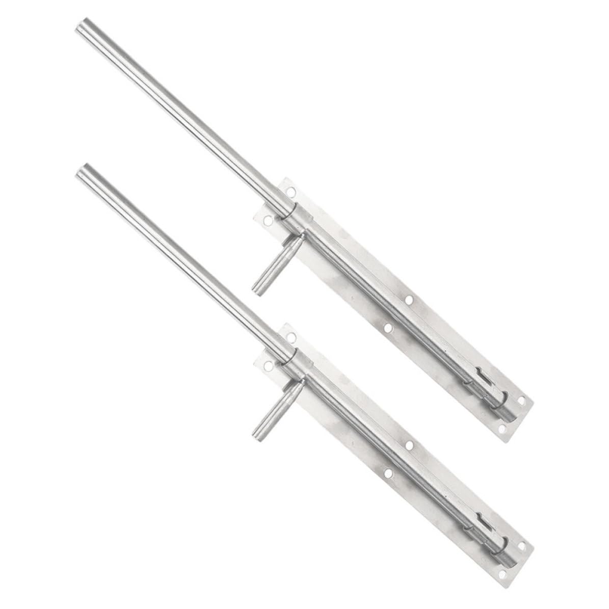 2 Pezzi Chiavistello in Acciaio Inox per Porte e Cancelli, Argento