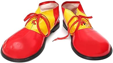 Red and Yellow Glossy Clown Shoes (Adult Size) 2 Pairs - Perfect Birthday and Halloween Costume Outfit