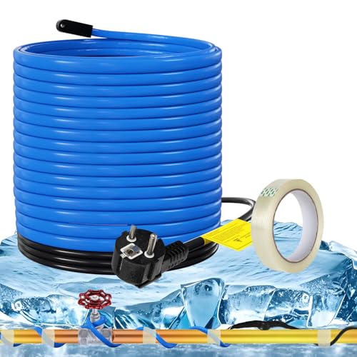 Ollewiellan 2M Frostschutz Heizkabel mit Thermostat und 10m Klebeband, 68W 230V Heizleitung Frostschutzkabel Rohrbegleitheizung IP68 17W/M mit Automatikschalter, Heizband für Wasserleitung Ollewiellan 2M Frostschutz Heizkabel mit Thermostat und 10m Klebeband, 68W 230V Heizleitung Frostschutzkabel Rohrbegleitheizung IP68 17W/M mit Automatikschalter, Heizband für Wasserleitung