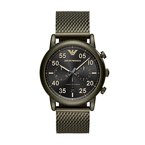 Preisvergleich Produktbild Emporio Armani Herren Analog Quarz Uhr mit Edelstahl Armband AR11115
