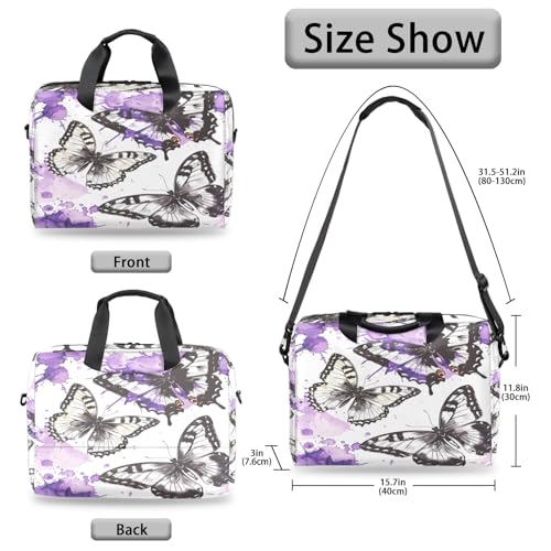 Bolsa para portátil 16 pulg mariposa morada resistente al agua miniatura 5